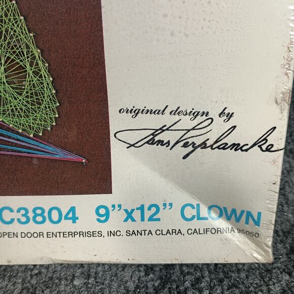 Vintage 1976 String Art Clown Thread Design Kit Hans Verplancke Sealed Kitsch - Picture 3 of 6